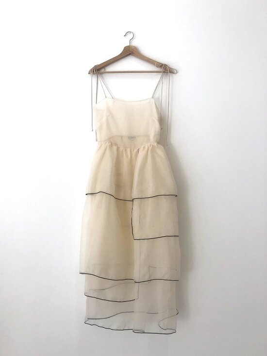 Kamperett Dresses & Skirts - Kamperett organza midi dress (ivory, XS)